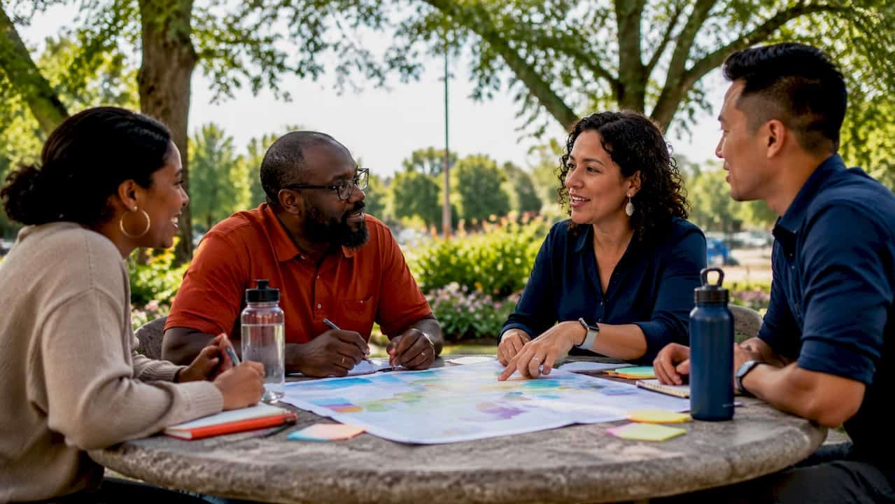 Community leaders planning neighborhood revitalization