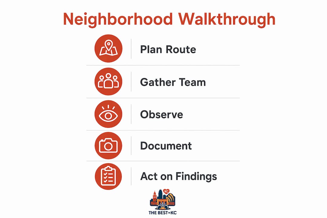 Infographic outlining walkthrough planning steps