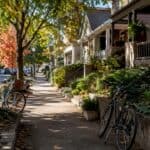 Quiet residential neighborhood street corner