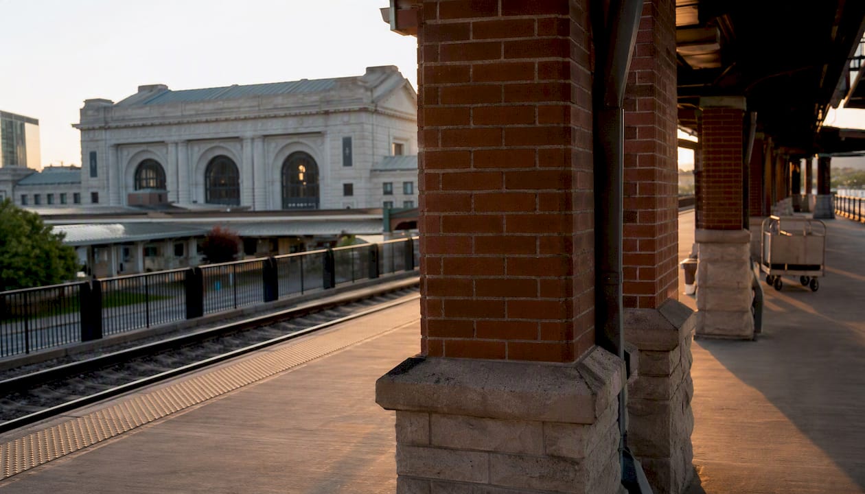 Covered Union Station streetcar platform