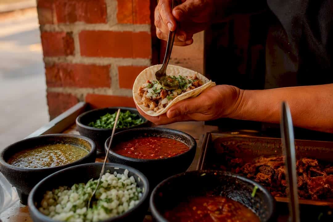 Tacos and salsa bar on Southwest Boulevard
