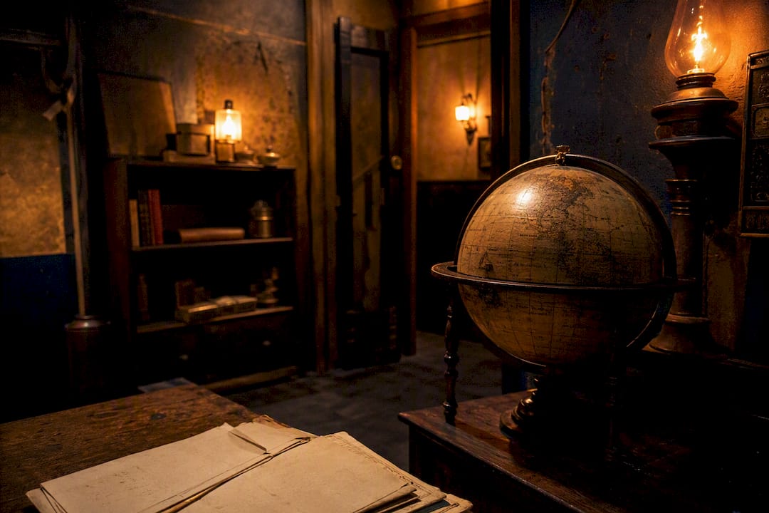 Theatrical detailed escape room set