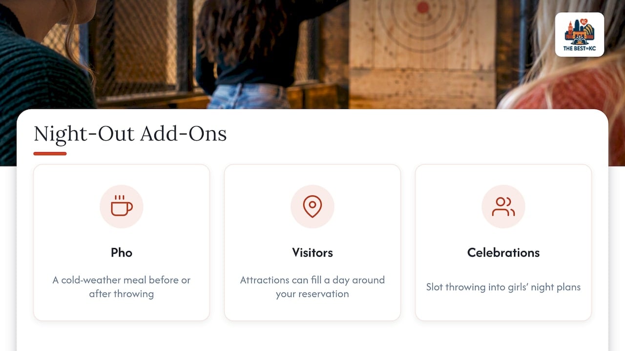 Building a full night out around axe throwing — overview diagram